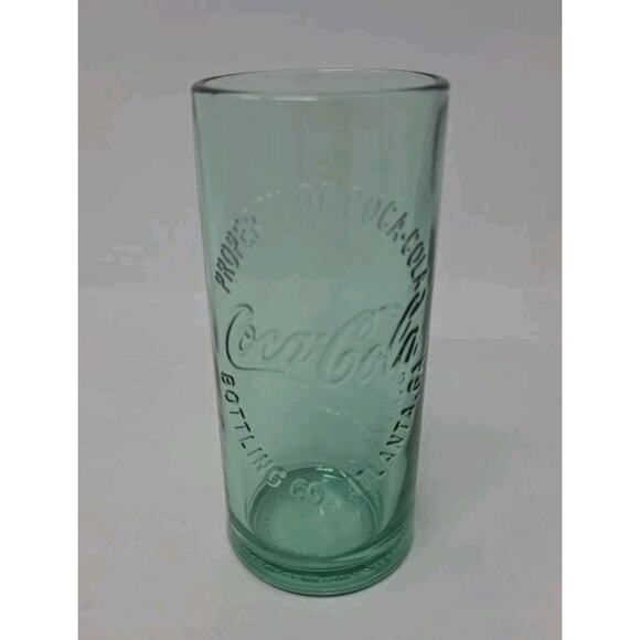 Green Coke Glasses Set Of 4 Property Of Coca Cola Bottling Co Atlanta GA 2009 - Picture 3 of 8